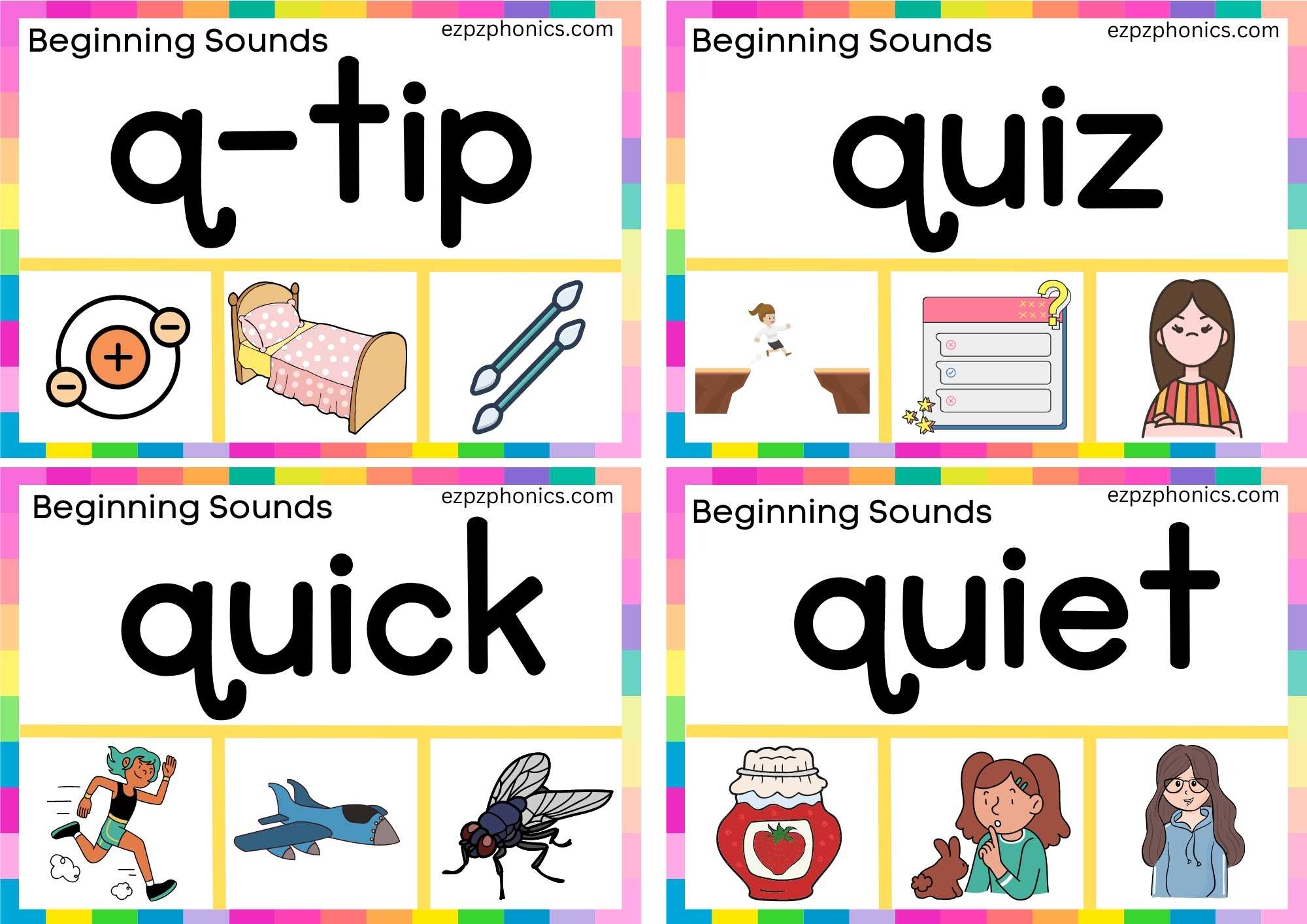 Letter Q Read The Word And Clip The Correct Image Clip Card Group 2